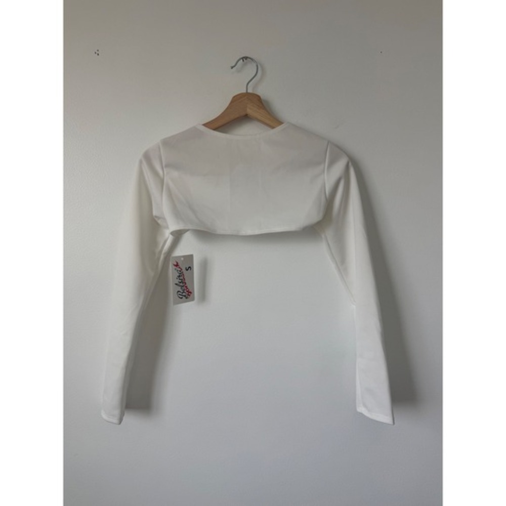Belsira Women's Long Sleeve Cropped Blouse – White – Size Small‎ – NWT